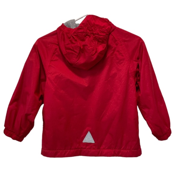 L.L. Bean Red Fleece Lined Waterproof Jacket Raincoat Wind Breaker Size 5/6 - Picture 3 of 3